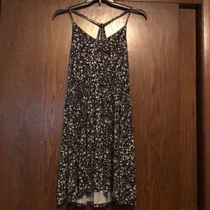 Very soft, black flowery skater dress.